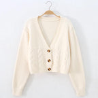 Women's Solid Short Cardigan Sweater Tops