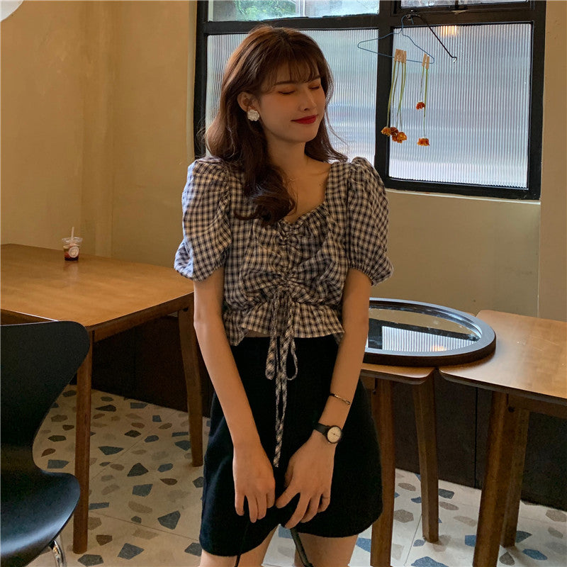 Women's Plaid Short Sleeve Shirt