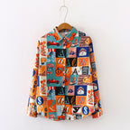 Women's Printed Collared Shirt