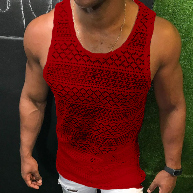 Men's Breathable Polyester Fiber Tank Top for Gym Training