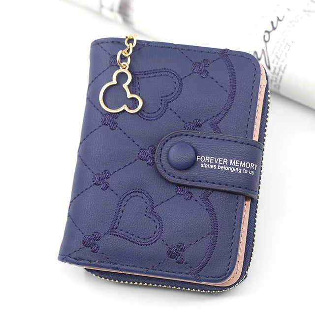 Luxury Mini Coin Wallet for Women - Red & Black Leather