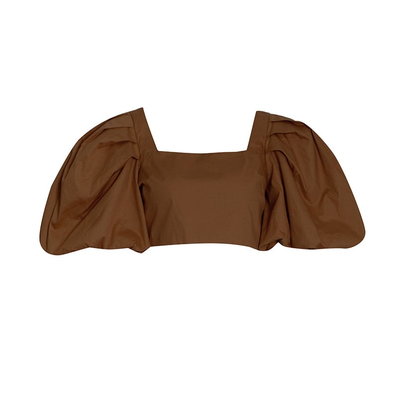 Women's Square Collar Bubble Sleeve Tops Secondary image