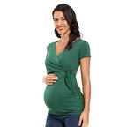 Women's Long Sleeve V Neck Maternity Blouse