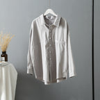 Women's Loose Plain Shirt Jacket