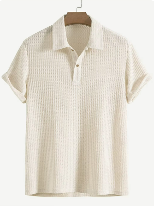 Men's Knitted Waffle Polo