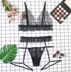 Women's Lace Three Piece Lingerie Set