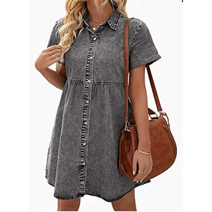 Women's Ruffled Denim Dress
