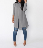 Women's Irregular Long Sleeve Chiffon Shirt