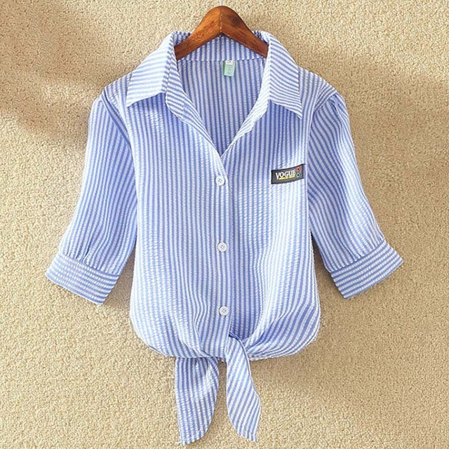 Women's Casual Short Sleeve Cotton Shirt