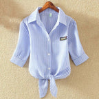 Women's Casual Short Sleeve Cotton Shirt