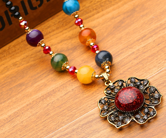 Long Sweater Necklace with Versatile Beads