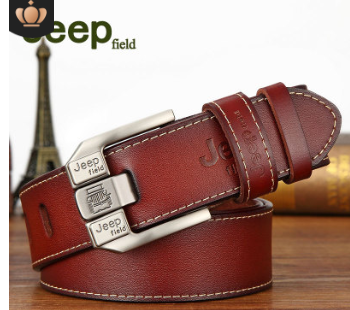 Men's Leather Belt ILLUSION CO Red brown 125