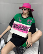 Women's Color Block Short T Shirt