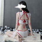 Women's Lingerie Set With Embroidered Cheongsam & Tassels Women's Lingerie Unbranded White One Size