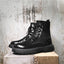 Trendy Black British Style Martin Boots for Men