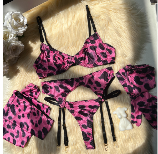 Women's Luxury Leopard Print Lingerie Set Women's Lingerie Unbranded