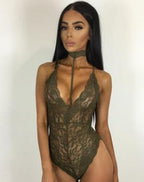 Women's Lace Lingerie With Floral Cutouts Women's Lingerie Unbranded Green XL