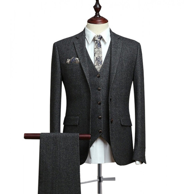 Men's Wool Tweed Tuxedo and Suit Set
