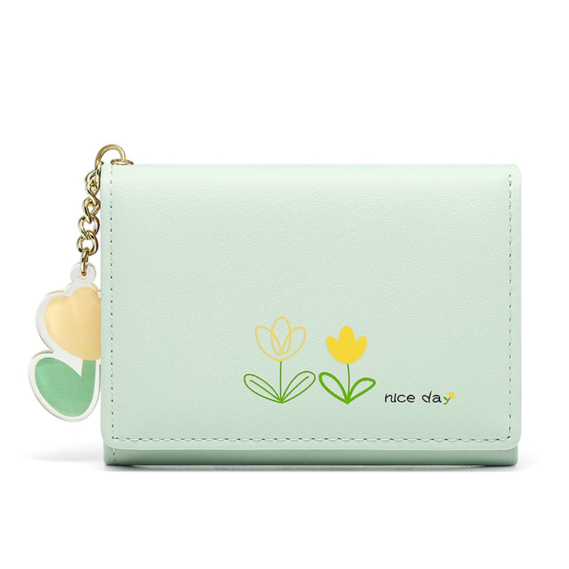 Cute Cartoon Student Folding PU Wallet