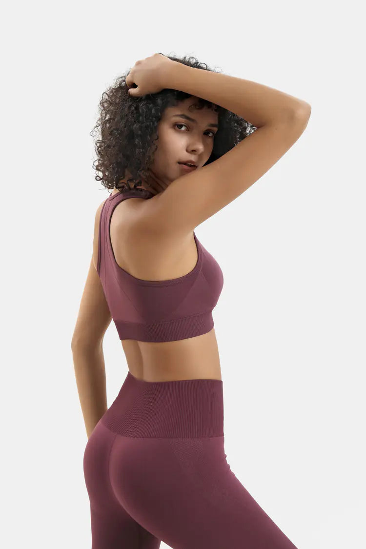 Women's Seamless Knit Yoga Set Activewear Outfit