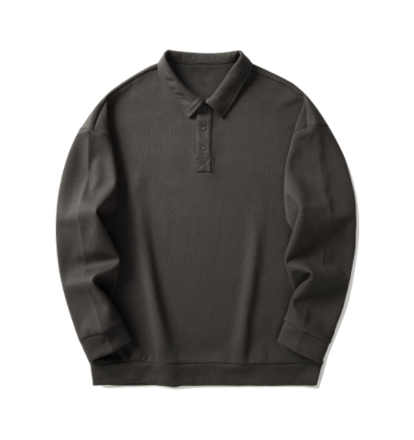 Men's Japanese Style Fall Winter Polo Shirt with Collar