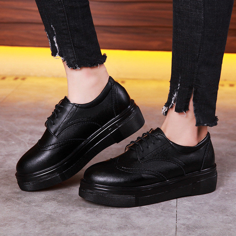 Patent Leather Women's Brogues with Soft Sole Flats