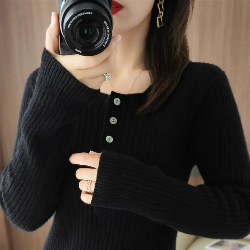 Women's O Neck Warm Sweater ILLUSION CO