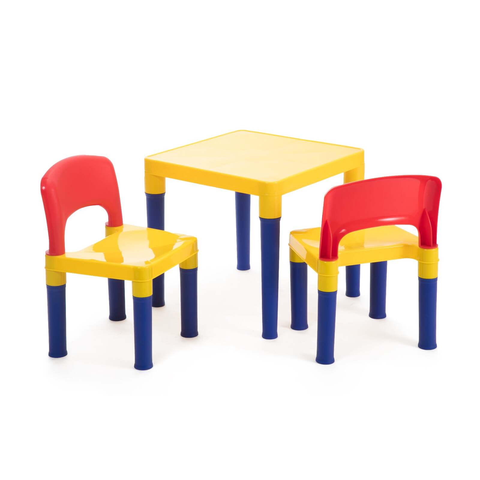 Kids Table & 2 Chairs Plastic Set (Blue, Red & Yellow) Main image
