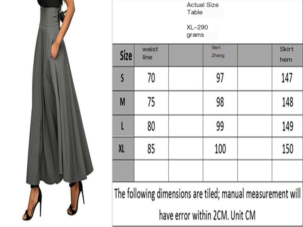 Women's Long A Line Skirt With Bow