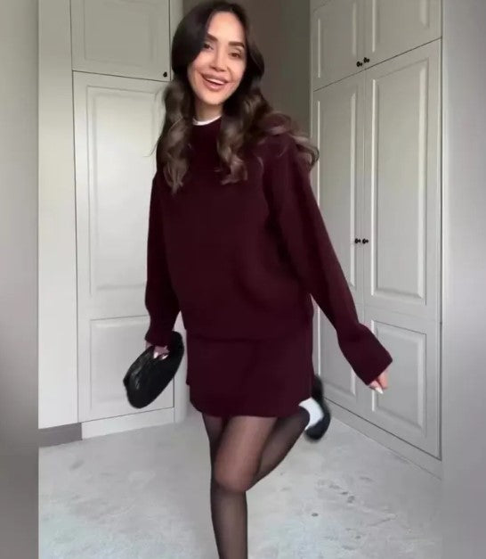 Women's Knitwear Skirt Outfit