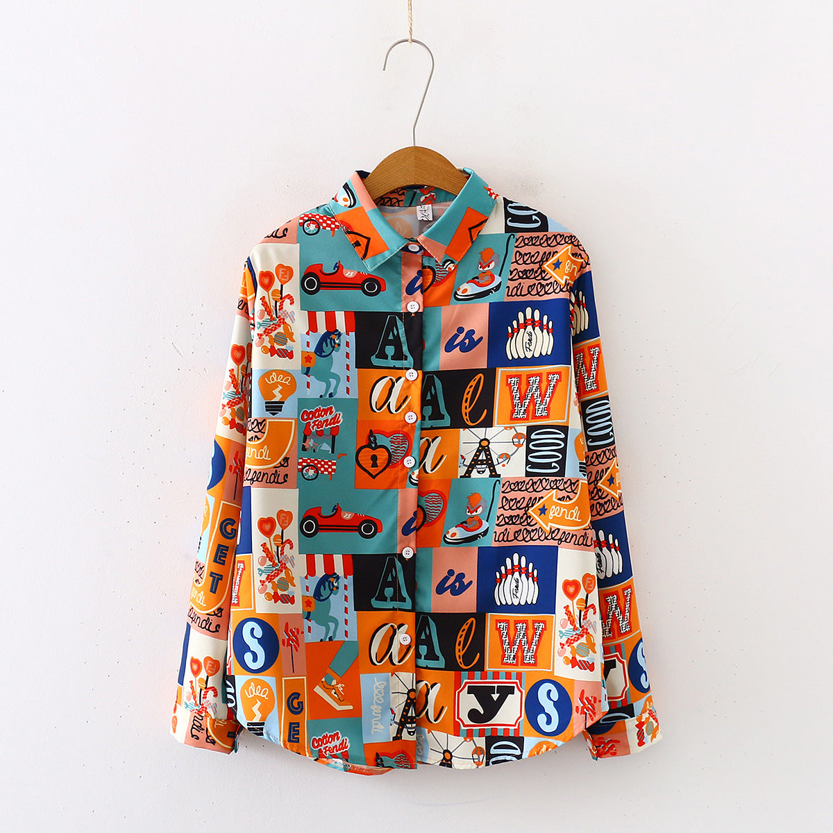 Women's Printed Collared Shirt