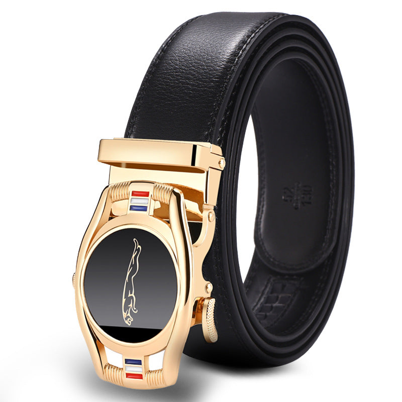 Men's Premium Leather Belt with Automatic Buckle Secondary image