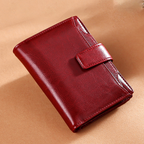 Vintage Genuine Leather Girls Wallet with Zipper