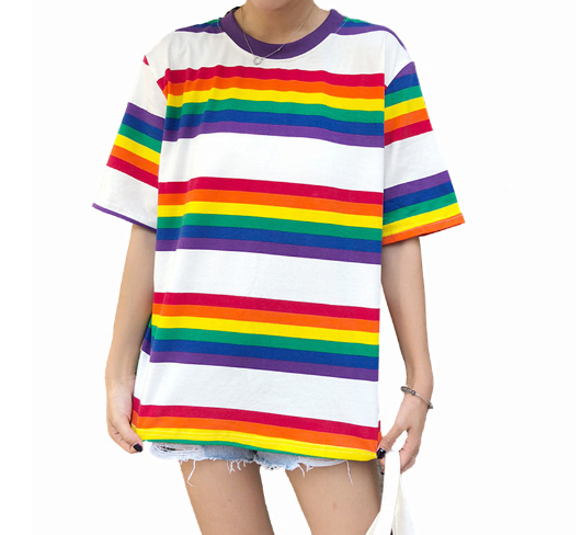 Women's Rainbow Short Sleeve T Shirt