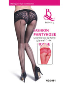 BEILEISI 2091 Sexy Lace Pantyhose with Back Stripes