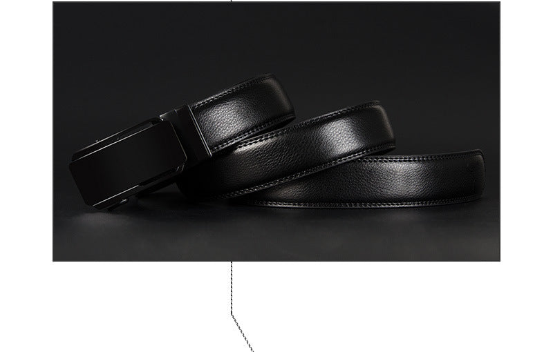 Men's Genuine Leather Automatic Buckle Belt Men's Belt Unbranded