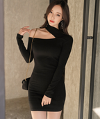 WOmen's Bodycon Pencil Skirt Halter Neck Dress ILLUSION CO