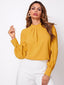 Women's Pleated Stand Collar Chiffon Shirt