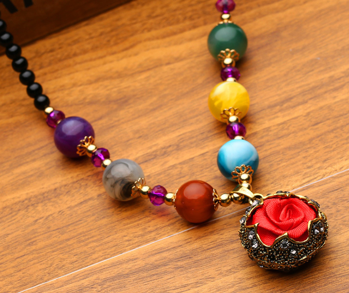 Long Sweater Necklace with Versatile Beads
