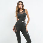 Letter Print Yoga Jumpsuit for Women