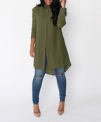 Women's Irregular Long Sleeve Chiffon Shirt