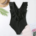 Women's Leopard Print Cutout One Piece Bikini Swimsuit