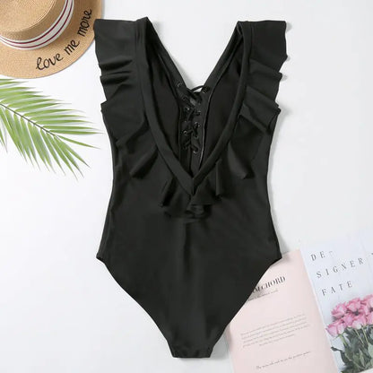 Women's Leopard Print Cutout One Piece Bikini Swimsuit