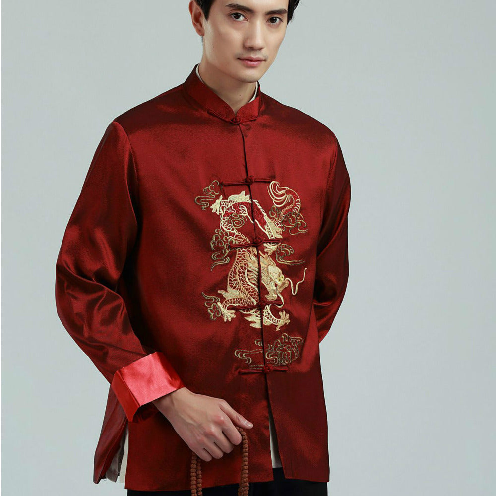Men's Chinese Style Embroidered Dragon Jacket