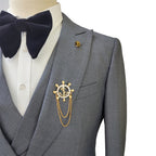Men's Gray 3-Piece Suit for Weddings and Events