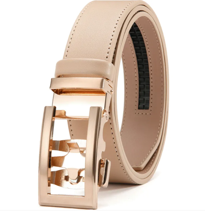 Men's Alloy Automatic Belt ILLUSION CO Beige 115cm