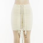 Women's Belted Bodycon Midi Skirt