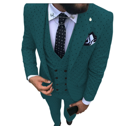 Men's Three-Piece Suit Set for Business and Weddings