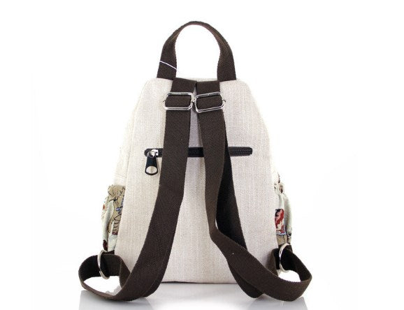 Original Ethnic Style Canvas Backpack for Women