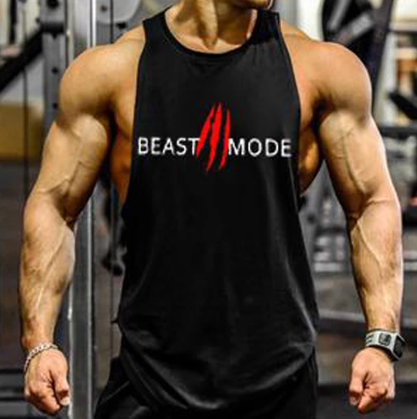 Sleeveless Training Tank Top - Muscle Style Vest Men's Activewear Tops Unbranded Black L